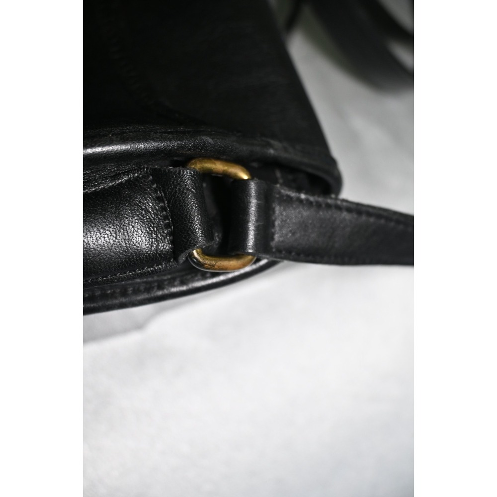 Vintage Coach Black Leather Crossbody Bag Turn Lock Flap USA 9981 - Picture 9 of 16